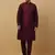 Men's Maroon kurta and churidar with jacquard floral nehru jacket