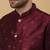 Men's Maroon kurta and churidar with jacquard floral nehru jacket