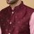 Men's pink kurta and churidar with jacquard floral nehru jacket