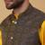 Men's yellow kurta and churidar with jacquard ethnic motifs printed nehru jacket