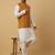 Men's cream kurta and churidar with jacquard ethnic nehru jacket