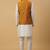 Men's cream kurta and churidar with jacquard ethnic nehru jacket