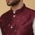 Men's cream kurta and churidar with jacquard floral nehru jacket