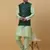 Men's sea green kurta and churidar with jacquard ethnic nehru jacket