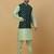 Men's sea green kurta and churidar with jacquard ethnic nehru jacket