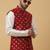 Men's cream kurta and churidar with jacquard ethnic nehru jacket