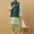 Men's sea green kurta and churidar with sequenced cotton silk nehru jacket