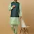 Men's sea green kurta and churidar with sequenced cotton silk nehru jacket