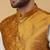 Men's cream kurta and churidar with jacquard floral nehru jacket