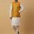Men's cream kurta and churidar with sequenced cotton silk nehru jacket