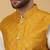 Men's cream kurta and churidar with sequenced cotton silk nehru jacket