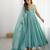 Sky Blue Crunchy Silk Anarkali Suit with Siroski Work and Dupatta Set