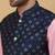 Men's pink kurta and churidar with sequenced cotton silk nehru jacket