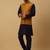 Men's navy blue kurta and churidar with jacquard ethnic nehru jacket