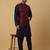 Men's navy blue kurta and churidar with jacquard floral nehru jacket