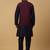 Men's navy blue kurta and churidar with sequenced cotton silk nehru jacket