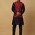 Men's navy blue kurta and churidar with jacquard ethnic nehru jacket