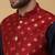 Men's navy blue kurta and churidar with jacquard ethnic nehru jacket