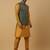 Men's mustard kurta and churidar with jacquard ethnic motifs printed nehru jacket