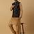 Men's gold kurta and churidar with sequenced cotton silk nehru jacket