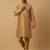 Men's gold kurta and churidar with sequenced cotton silk nehru jacket