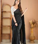 black handloom cotton saree with designer blouse