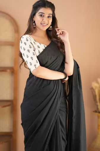 black handloom cotton saree with designer blouse
