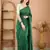 green handloom cotton saree with designer blouse