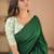 green handloom cotton saree with designer blouse