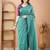 rama green handloom cotton saree with designer blouse