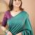 rama green handloom cotton saree with designer blouse