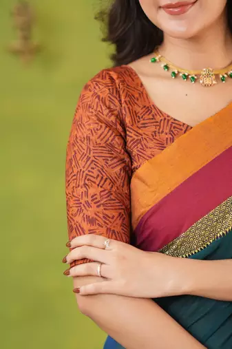 rama green narayanpet woven cotton saree