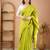 green handloom cotton saree with designer blouse