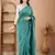 rama green handloom cotton saree with designer blouse