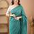 rama green handloom cotton saree with designer blouse