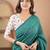 rama green handloom cotton saree with designer blouse