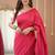 pink stripe cotton saree designer print blouse
