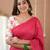pink stripe cotton saree designer print blouse