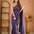 violet stripe cotton saree designer print blouse