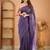 violet stripe cotton saree designer print blouse