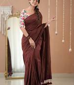 wine stripe cotton saree designer print  blouse
