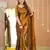 gold handloom tissue saree with designer blouse