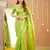 pista green handloom tissue saree with designer blouse