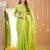 pista green handloom tissue saree with designer blouse