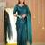 teal green handloom tissue saree with designer blouse