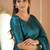 teal green handloom tissue saree with designer blouse