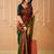 green handloom cotton saree with designer blouse