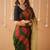green handloom cotton saree with designer blouse