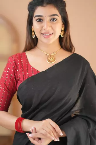 black handloom cotton saree with designer blouse