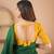 green handloom cotton saree with designer blouse